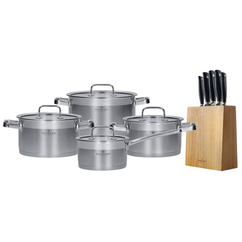 Zestaw garnków ZWIEGER Paseo (8 elementów) + Zestaw noży ZWIEGER Scandi BL6060 (6 elementów)