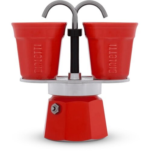 Kawiarka BIALETTI Mini Express 2TZ Czerwony 100 ml + 2 filiżanki