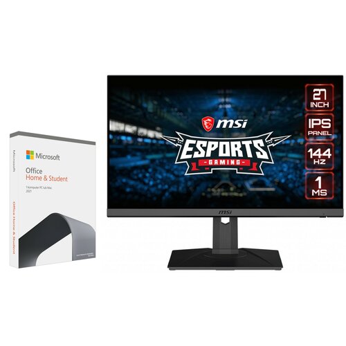 Monitor MSI Optix MAG275R 27" 1920x1080px IPS 144Hz 1 ms + Program MICROSOFT Office Home & Student 2021