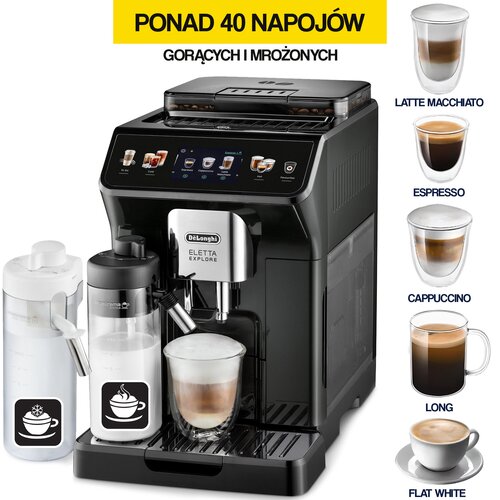 Ekspres DELONGHI Eletta Explore ECAM450.55.G (spienianie mleka na ciepło i zimno)