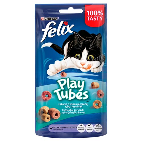 Przysmak dla kota FELIX Play Tubes Pieczona ryba i krewetki 50 g