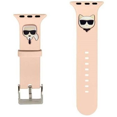 Pasek KARL LAGERFELD Karl & Choupette Heads do Apple Watch (42/44/45mm) Różowy