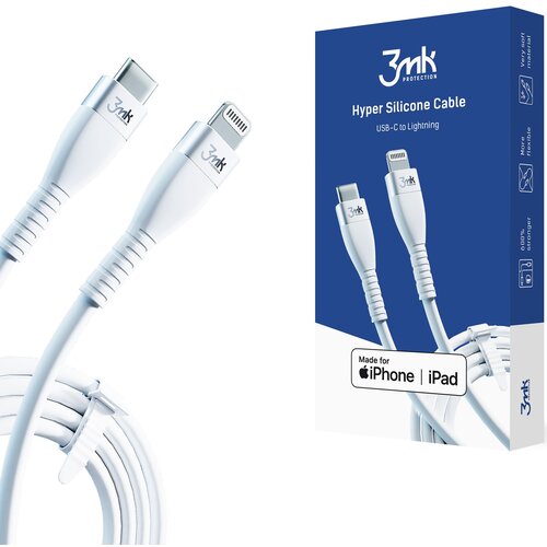 Kabel USB-C - Lightning 3MK Hyper Silicone Cable 1 m Biały