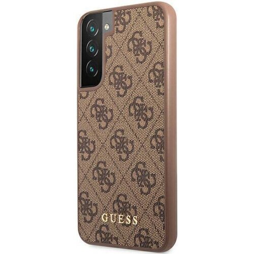 Etui GUESS 4G Metal Gold Logo do Samsung Galaxy S22 Brązowy