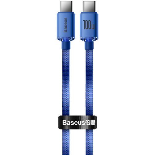 Kabel USB-C - USB-C BASEUS Crystal Shine 1.2 m Niebieski