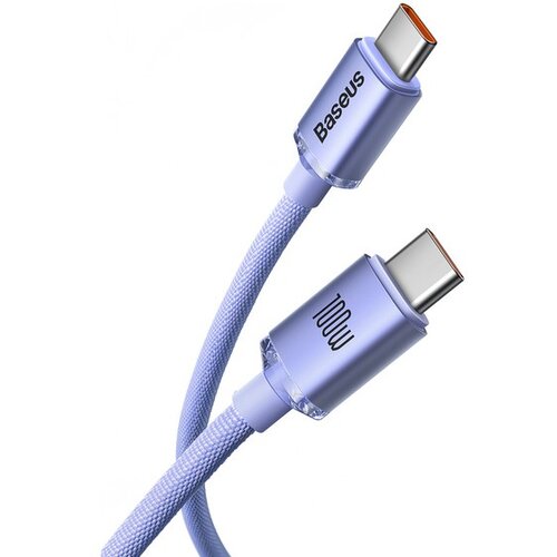 Kabel USB - USB-C BASEUS Crystal Shine 100W 2 m Fioletowy