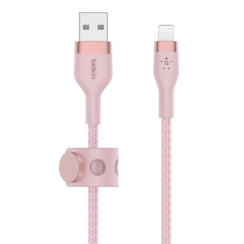 Kabel USB - Lightning BELKIN Braided Silicone 3m Różowy
