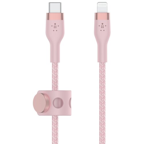 Kabel USB Typ-C - Lightning BELKIN Braided Silicone 1m Różowy