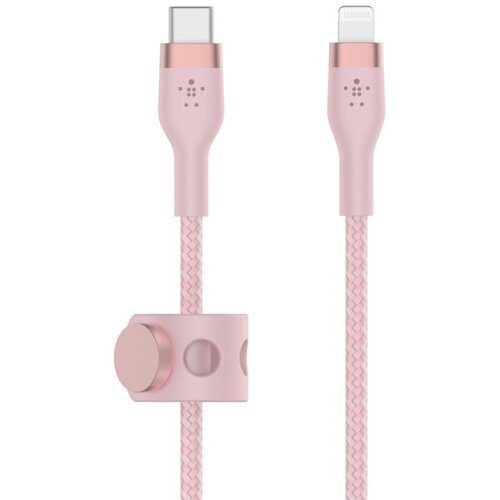 Kabel USB Typ-C - Lightning BELKIN Braided Silicone 2m Różowy
