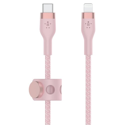 Kabel USB Typ-C - Lightning BELKIN Braided Silicone 3m Różowy