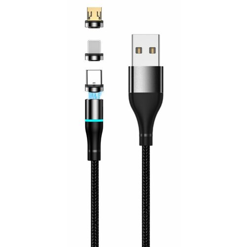 Kabel USB - USB-C/Lightning/Micro USB SETTY 2A 1 m Czarny