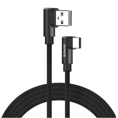 Kabel USB kątowy - USB-C kątowy SAVIO CL-163 1m Czarny