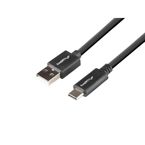 Kabel USB-A - USB-C LANBERG CA-USBO-15CU-0018-BK 1.8 m