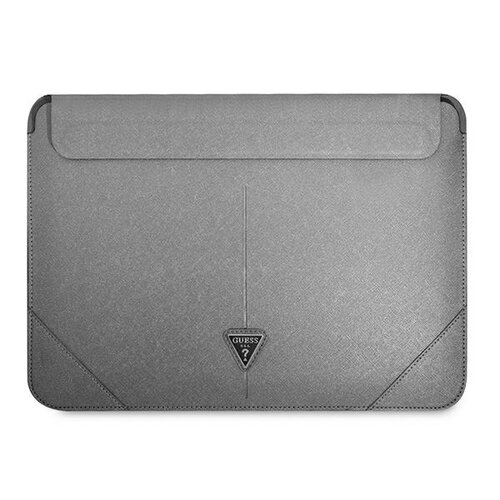 Etui GUESS Saffiano Triangle Logo Srebrny
