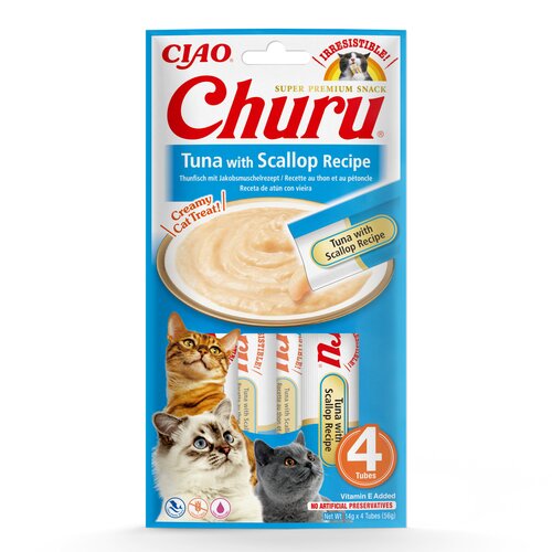 Przysmak dla kota INABA Ciao Churu Pops Tuńczyk z przegrzebkami (4 x 14 g)