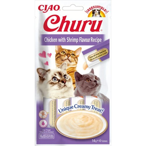 Przysmak dla kota INABA Ciao Churu Kurczak z krewetkami (4 x 14 g)