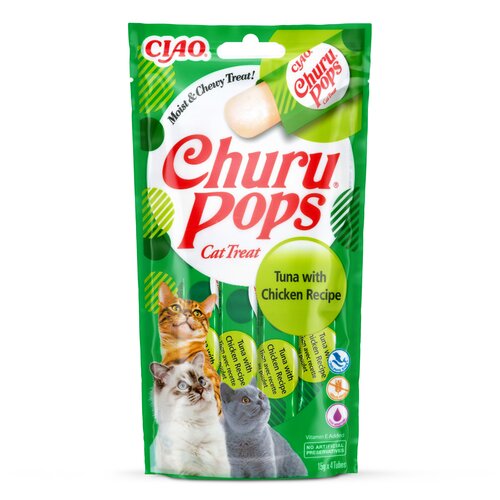 Przysmak dla kota INABA Ciao Churu Pops Tuńczyk z kurczakiem (4 x 15 g)