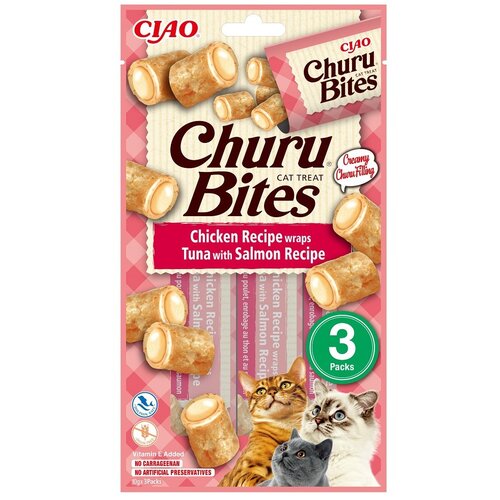 Przysmak dla kota INABA Cat Churu Bites Kurczak z tuńczykiem i łososiem (3 x 10 g)