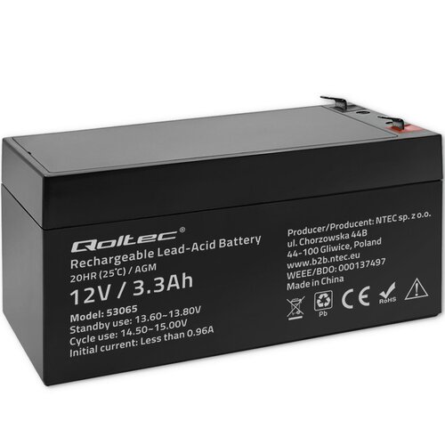 Akumulator QOLTEC 53065 3.3Ah 12V