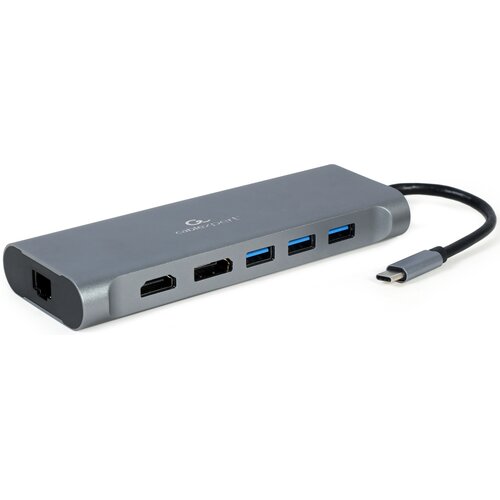 Hub GEMBIRD A-CM-COMBO8-01 USB Typu C, Pasywny
