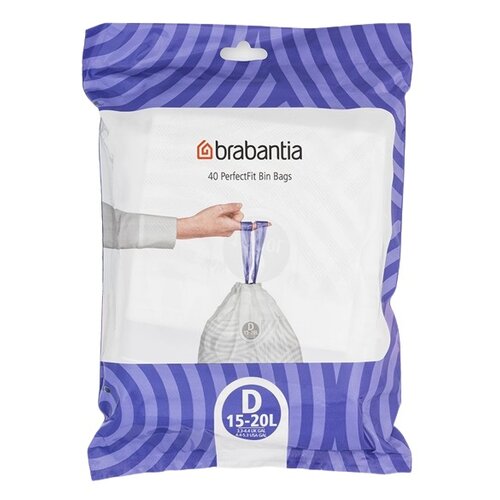 Worki na śmieci BRABANTIA PerfectFit 138164 15-20L (40 sztuk) Biały