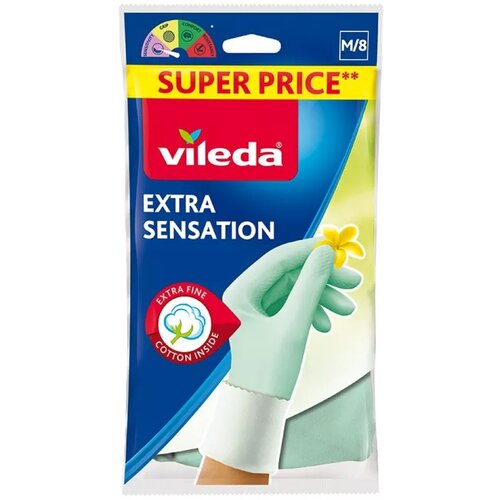 Rękawiczki gumowe VILEDA Extra Sensation 177492 (rozmiar M)