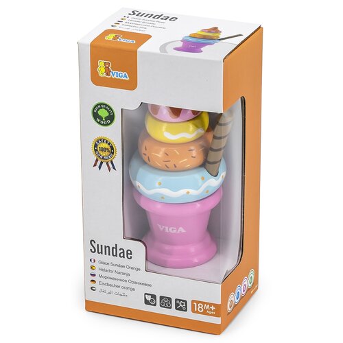 Piramidka VIGA Learn from Fun Lody owocowe z truskawką 51321