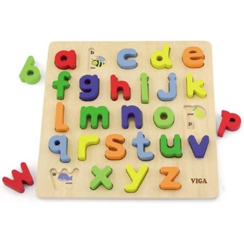 Klocki sensoryczne VIGA Sorter kształtów - alfabet 50125
