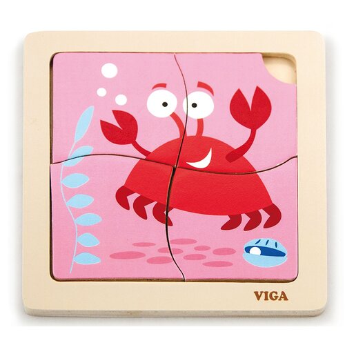 Puzzle VIGA Na podkładce: Krab 50146 (4 elementy)