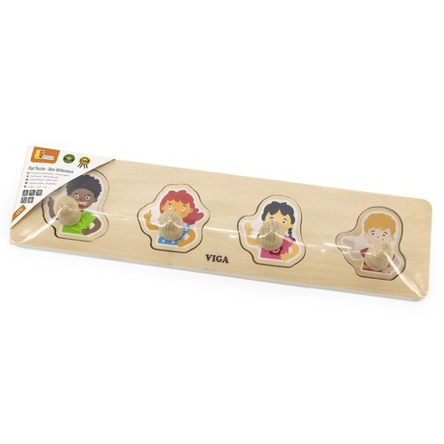Puzzle VIGA Pierwsze puzzle z uchwytami Kolory skóry 44536 (4 elementy)