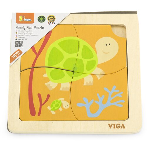 Puzzle VIGA Na podkładce Żółwiki 50143 (4 elementy)
