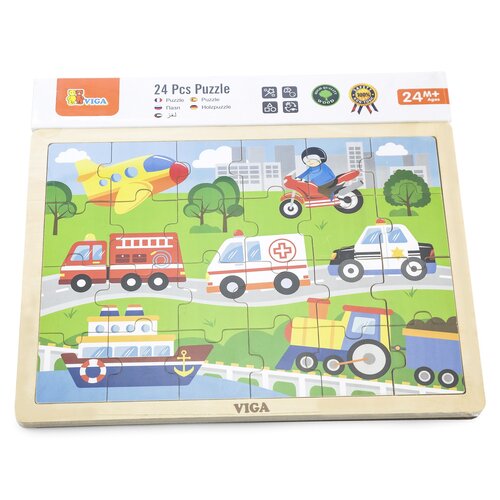 Puzzle VIGA Na podkładce: Pojazdy w mieście 51462 (24 elementy)
