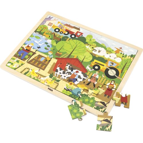 Puzzle VIGA Na podkładce: Poznajemy farmę 44588 (48 elementów)