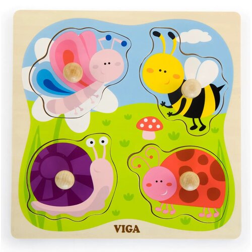 Puzzle VIGA Na podkładce: Owady 50131 (4 elementy)