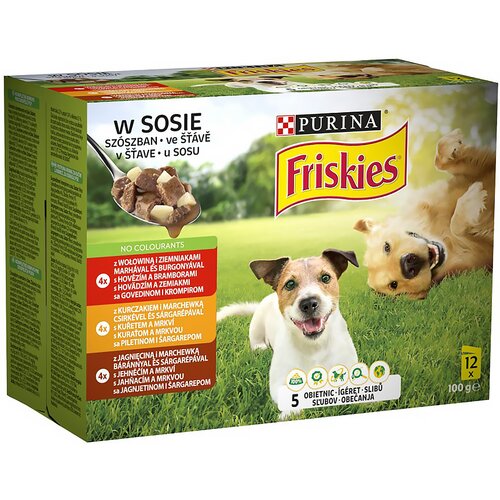 Karma dla psa FRISKIES Adult Mix smaków w sosie (12 x 100 g)