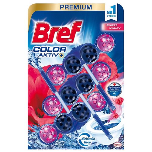 Kostka do WC BREF Color Aktiv Świeże kwiaty 3x50g