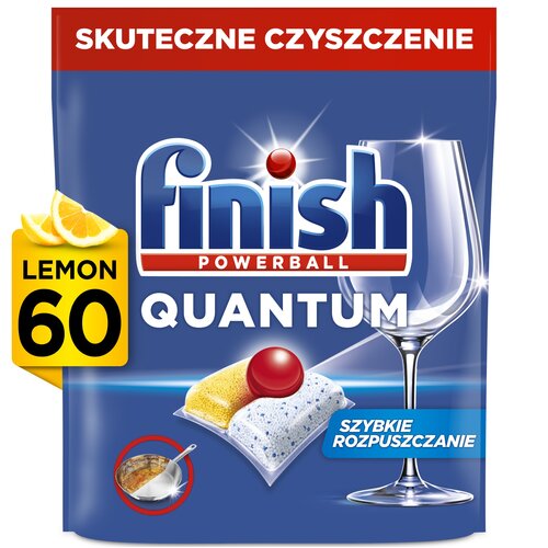 Kapsułki do zmywarek FINISH Powerball Quantum All in 1 Lemon - 60 szt.