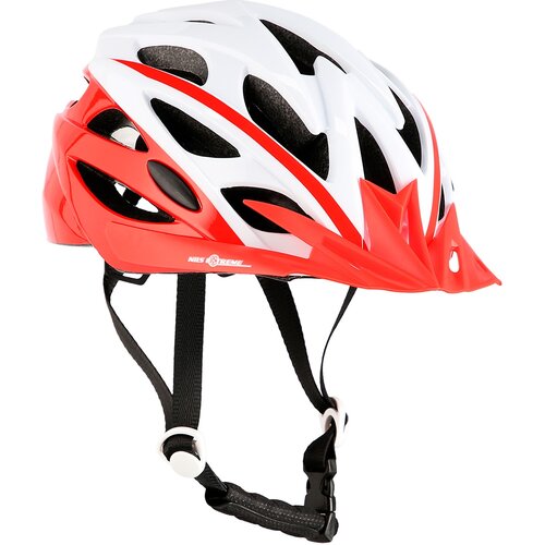 Kask rowerowy NILS EXTREME MTW210 Biało-czerwony (rozmiar S)