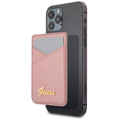 Etui GUESS Wallet Card Slot Saffiano MagSafe Różowy