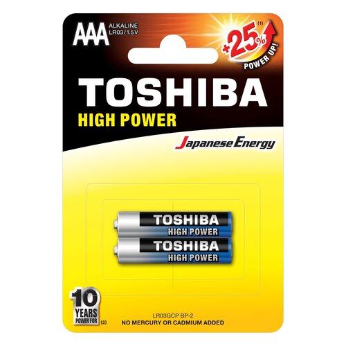 10 x Baterie AAA LR3 TOSHIBA High Power (2 szt.)