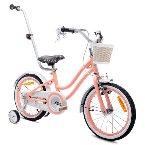 Rower dziecięcy SUN BABY Heart Bike 16 cali dla dziewczynki Morelowy