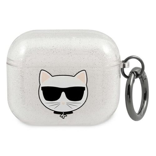 Etui na słuchawki KARL LAGERFELD Choupette Head do Apple AirPods 3 Srebrny