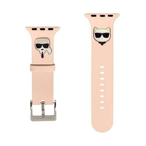 Pasek KARL LAGERFELD Karl & Choupette Head do Apple Watch 2/3/4/5/6/7/SE (38/40/41mm) Różowy
