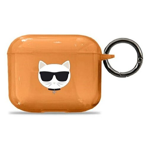 Etui na słuchawki KARL LAGERFELD Choupette Head do Apple AirPods 3 Pomarańczowy