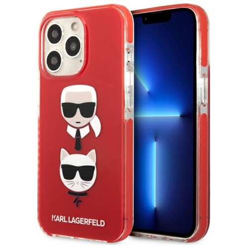 Etui KARL LAGERFELD Karl&Choupette Head do Apple iPhone 13 Pro Czerwony