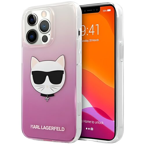 Etui KARL LAGERFELD Choupette Head do Apple iPhone 13 Pro Różowy