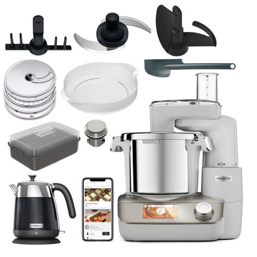 Czajnik KENWOOD Mesmerine ZJM810.BK + Robot wielofunkcyjny KENWOOD CookEasy+ CCL50.A0CP (WiFi) 1500W z wbudowaną wagą i funkcją gotowania
