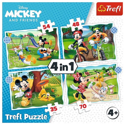 Puzzle TREFL 4w1 Fajny dzień Mickiego 34604 (207 elementów)
