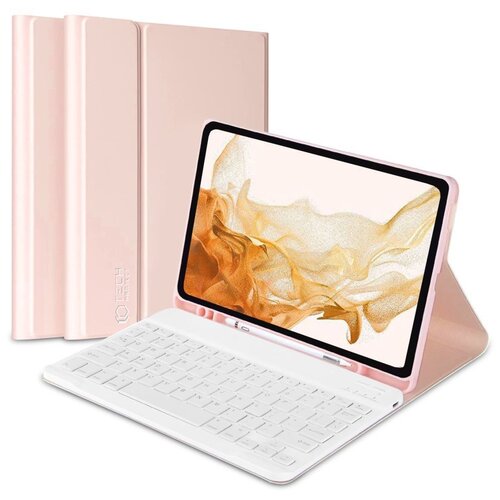 Etui na Galaxy Tab A8 X200/X205 TECH-PROTECT SC Pen + Keyboard Różowy Klawiatura