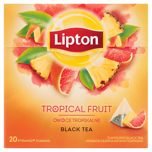 Herbata LIPTON Czarna Aromatyzowana Owoce Tropikalne (20 sztuk)